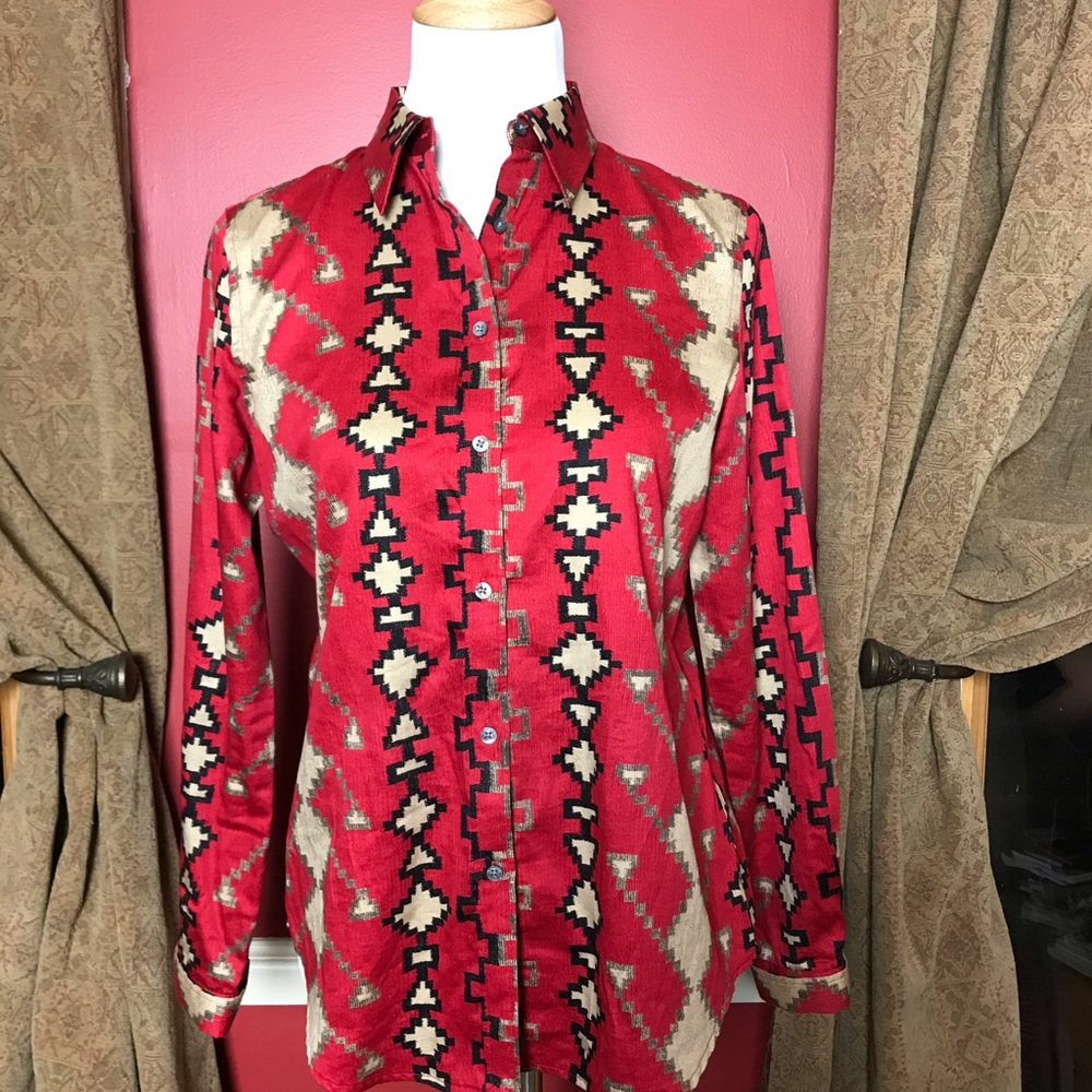 Ralph Lauren Aztec print button down shirt